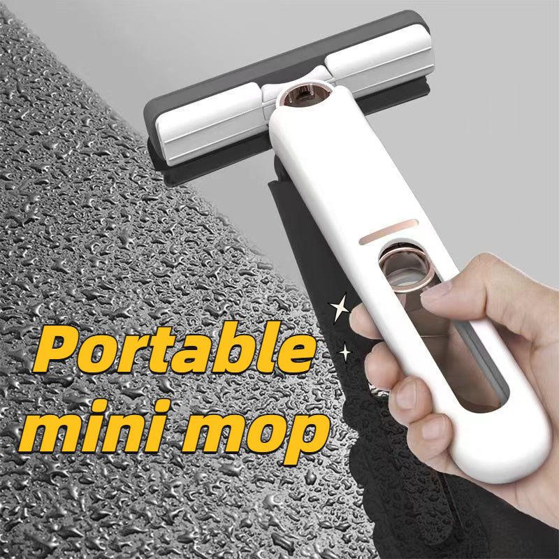 Pink one Handed Mini mopMini Squeeze mop for Tabletop Cleaning Self Squeezing Mini mop for Small SpacesTabletop mop(1 Cotton Heads + 1 Squeeze Handle)