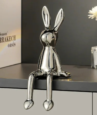 Electroplated Rabbit Figurine for Home Decor ( Single )